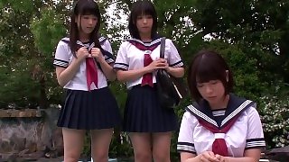 Petite Japanese Schoolgirls Love Threeway